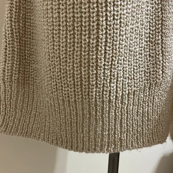 New ANTHRO AKEMI + KIM Tan Cream Kimono Long Nell Sleeveless Knit Cardi Vest